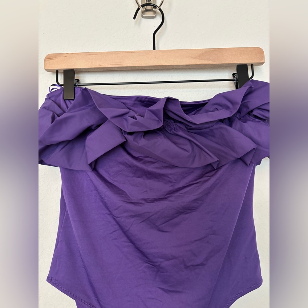NWT Zara Strapless One Piece Swimsuit purple size large - Picture 3 of 7